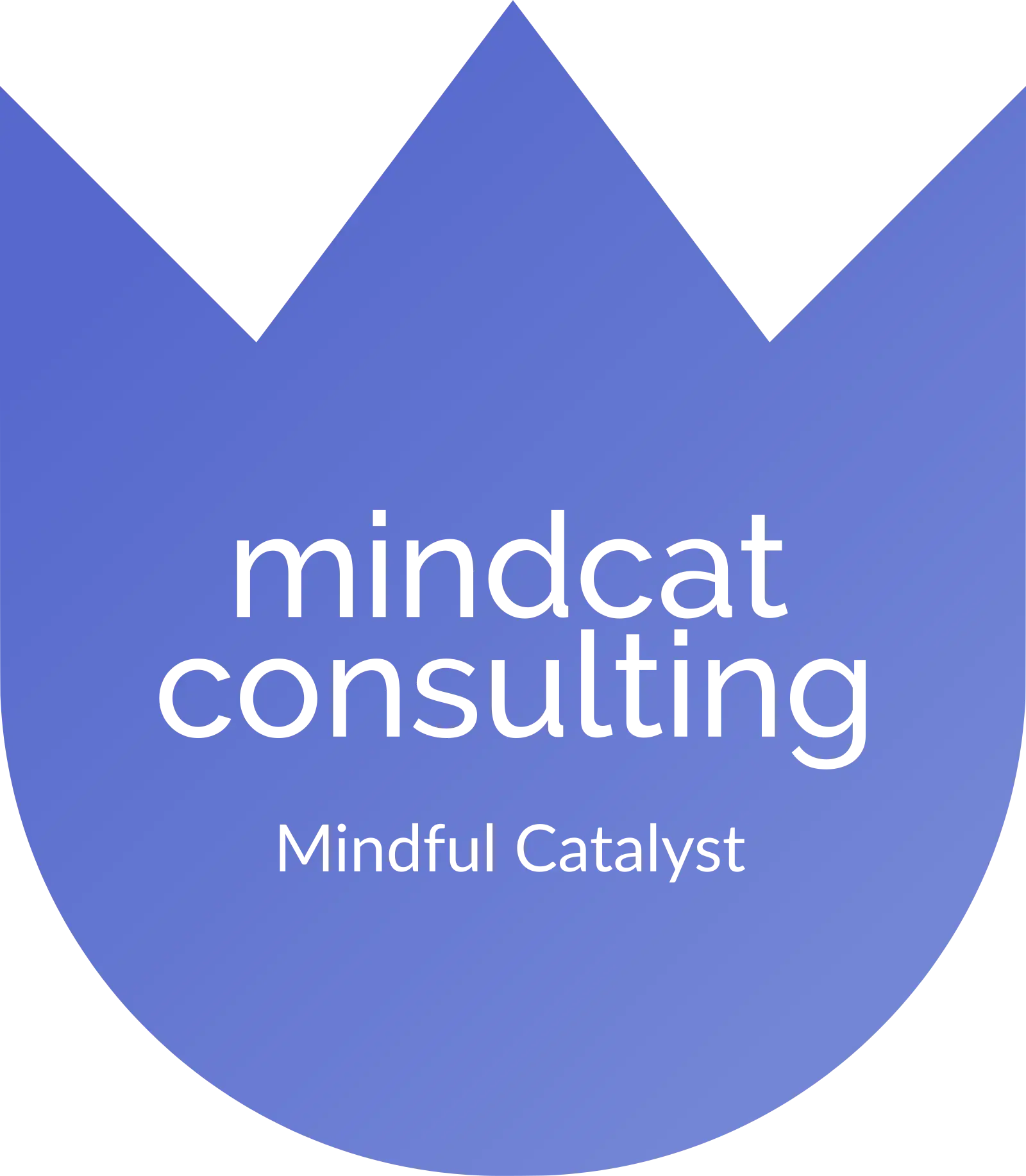 Mindcat Consulting lockup: historic tulip mark with the name. Not the cat logo.